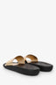 Louis Vuitton Gold Leather Monogram Slides Size 40