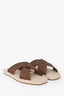 Gucci Brown/Tan GG Rubber Criss Cross Slides Size 11 Mens