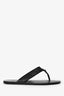 Gucci Black Leather Silver GG Thong Sandals Size 10 Mens