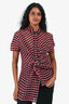 Versace Black/Red Woven Button Down Top Size 42