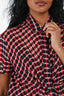 Versace Black/Red Woven Button Down Top Size 42