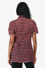 Versace Black/Red Woven Button Down Top Size 42