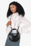 Staud Black/White Top Stitched Bag With Strap