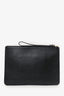 Balenciaga Black Leather Logo Print Large Pouch