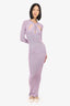 Baobab Lilac Knit Metallic Long Sleeve Cristal Maxi Dress Size L