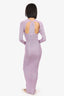 Baobab Lilac Knit Metallic Long Sleeve Cristal Maxi Dress Size L