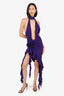 Fanci Club Purple Ruffle Halter Neck Dress Size XS