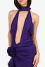 Fanci Club Purple Ruffle Halter Neck Dress Size XS
