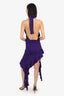 Fanci Club Purple Ruffle Halter Neck Dress Size XS