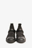 Pre-Loved Chanel™ Black Neoprene Leather CC Cap Toe Boots Size 38