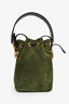 Fendi Green Suede Mini Mon Tresor Top Handle with Strap