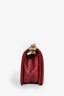 Pre-Loved Chanel™ 2018/19 Burgundy Leather Chain Detail Small Boy Crossbody Bag GHW
