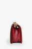 Pre-Loved Chanel™ 2018/19 Burgundy Leather Chain Detail Small Boy Crossbody Bag GHW