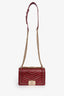 Pre-Loved Chanel™ 2018/19 Burgundy Leather Chain Detail Small Boy Crossbody Bag GHW