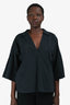 Frame Black Poplin Oversized 'Channing Popover' Top Size L