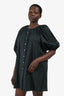 Staud Black Poplin Puff Sleeve Mini Dress Size XL