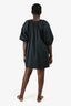 Staud Black Poplin Puff Sleeve Mini Dress Size XL