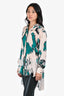Philosophy Blush Pink/Teal Silk Printed Button Down Shirt Size 4