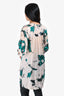 Philosophy Blush Pink/Teal Silk Printed Button Down Shirt Size 4