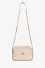Pre-Loved Chanel™ Beige/Black Leather CC 'Button Up' Camera Bag