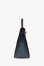 Hermès 2016 Blue Indigo/Rouge H Trim Epsom Leather Contour Sellier Kelly 32 with Strap GHW