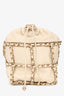 Pre-Loved Chanel™ 2019-20 Cream Lambskin Leather Bucket Chain Drawstring Bag