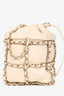 Pre-Loved Chanel™ 2019-20 Cream Lambskin Leather Bucket Chain Drawstring Bag