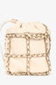 Pre-Loved Chanel™ 2019-20 Cream Lambskin Leather Bucket Chain Drawstring Bag