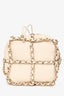 Pre-Loved Chanel™ 2019-20 Cream Lambskin Leather Bucket Chain Drawstring Bag