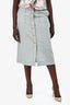 3.1 Phillip Lim Grey Wool/Linen Button Midi Skirt Size 6