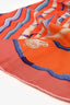 Hermès Orange/Blue Silk Cane Motif Scarf Size 90