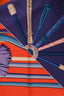 Hermès Orange/Blue Silk Cane Motif Scarf Size 90
