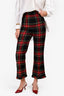 Miu Miu 2020 Red/Green Plaid Flared Pants Size 38