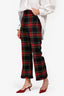 Miu Miu 2020 Red/Green Plaid Flared Pants Size 38
