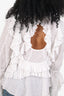 Isabel Marant White Eyelet Cotton Ruffled Top Size 36