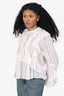 Isabel Marant White Eyelet Cotton Ruffled Top Size 36