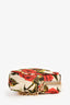 Dolce & Gabbana Red/Cream Canvas Floral Shoulder Bag