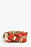 Dolce & Gabbana Red/Cream Canvas Floral Shoulder Bag