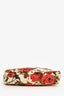 Dolce & Gabbana Red/Cream Canvas Floral Shoulder Bag