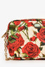 Dolce & Gabbana Red/Cream Canvas Floral Shoulder Bag