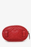 Gucci Red Chevron Leather Marmont Belt Bag