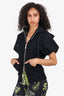 Sacai Black Zip-up Short Sleeve Hoodie Size 1