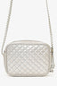 Gucci Silver Metallic Quilted Leather Small Trapuntata Crossbody Bag
