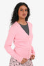 Thom Browne Pink Cotton Crab Graphic Logo Cardigan Size 40