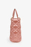 Christian Dior 2019 Pink Satin Small 'Lady Dior' Top Handle with Strap