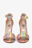 Manolo Blahnik Multicolour Raffia Heeled Sandals Size 37