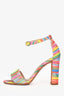 Manolo Blahnik Multicolour Raffia Heeled Sandals Size 37