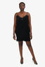 T by Alexander Wang Black Lace Pleated Slip Dress Size XL