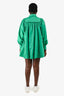 Aje Green Cotton Long Sleeve Ruffle Mini Dress Size 8