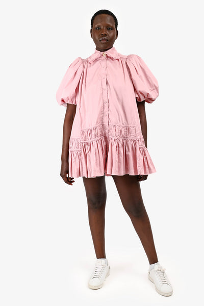 aje pink puff sleeve dress Aje Joan Puff Sleeve Mini Dress in Rouge Pink